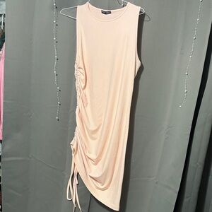 Ruched drawstring dress